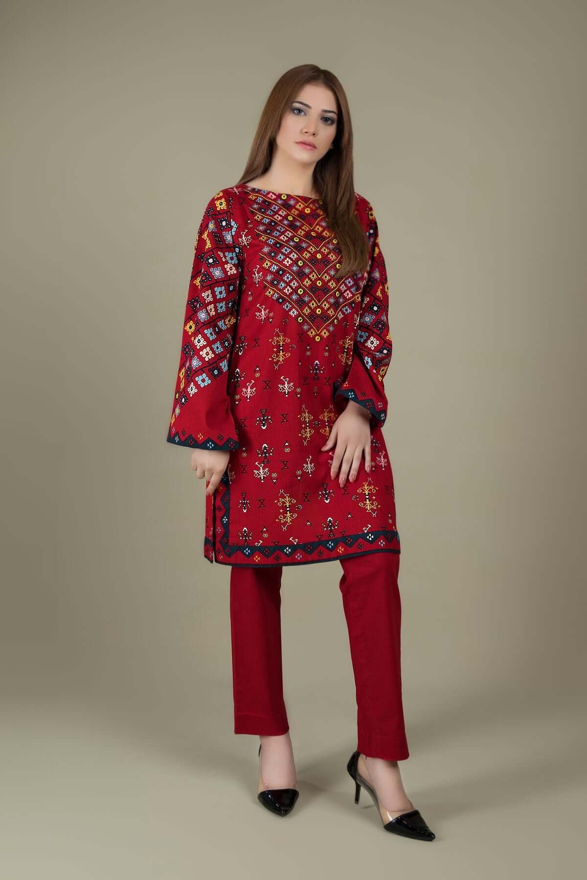 2 Piece Unstitched Heavy Embroidered Lawn Suit - Motif