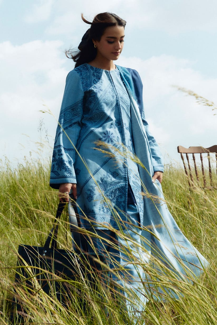 Unstitched 3 Piece Fully Embroidered Lawn Suit With Printed Polly Lawn Dupatta