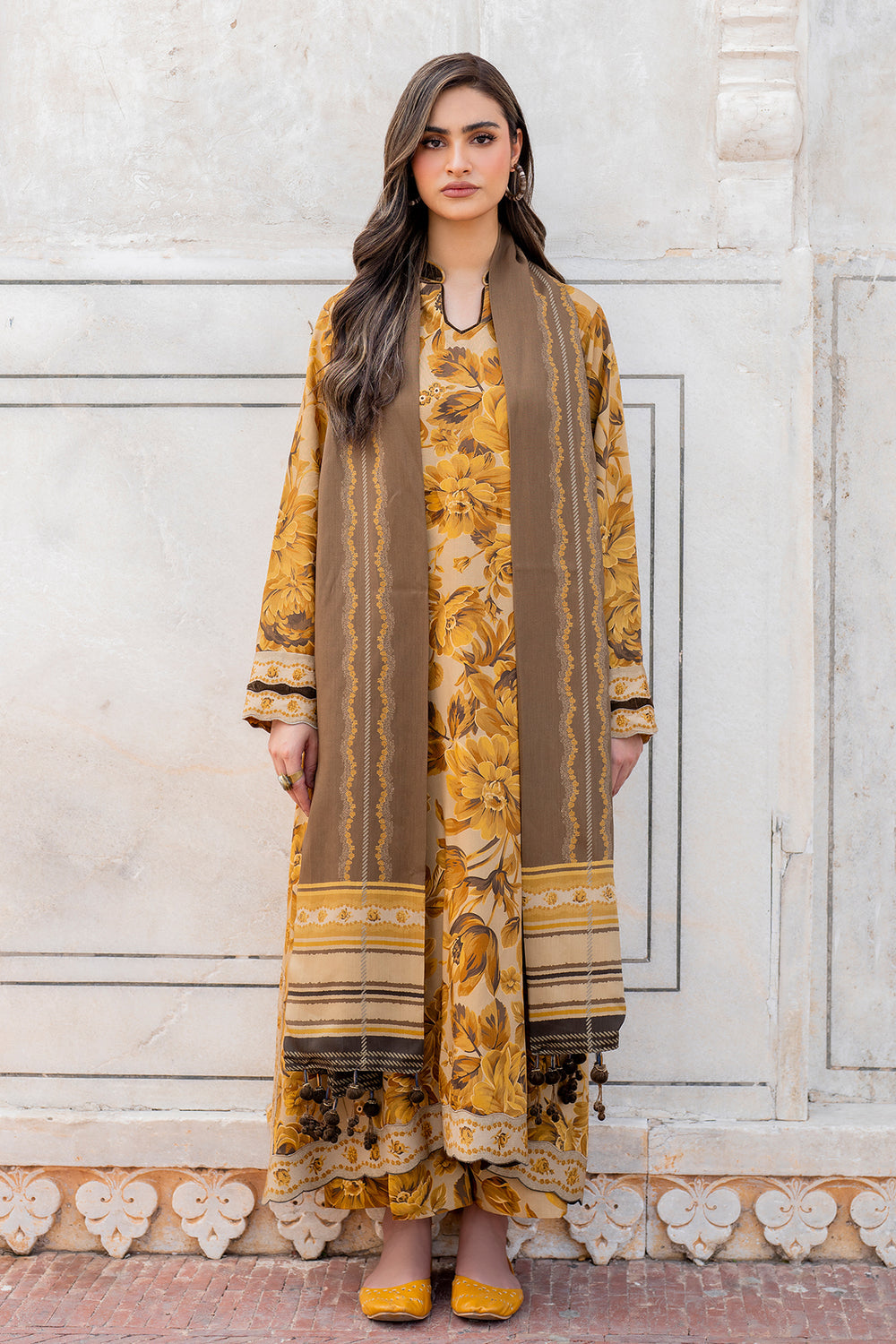 unstitched khaddar suit by Motif