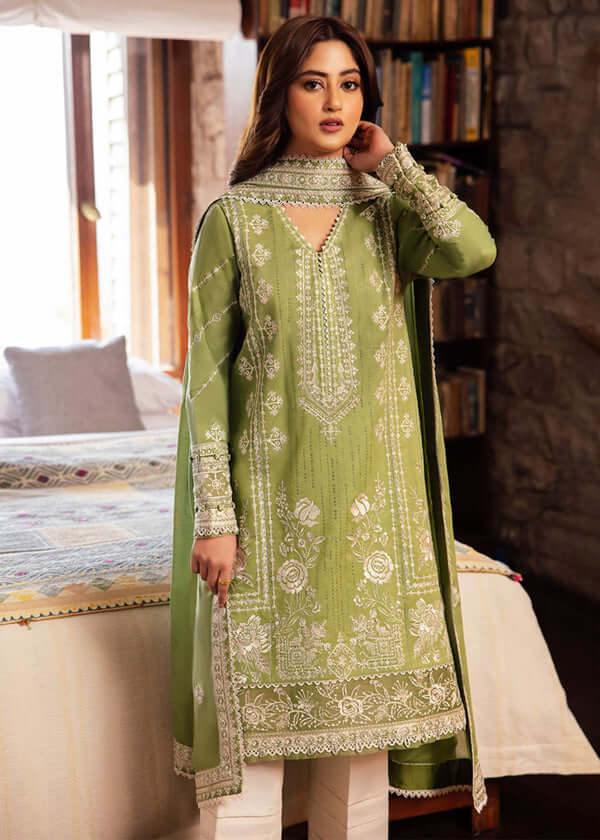 Unstitched 3 Piece Fully Embroidered Lawn Suit With Full Embroidered Lawn Dupatta