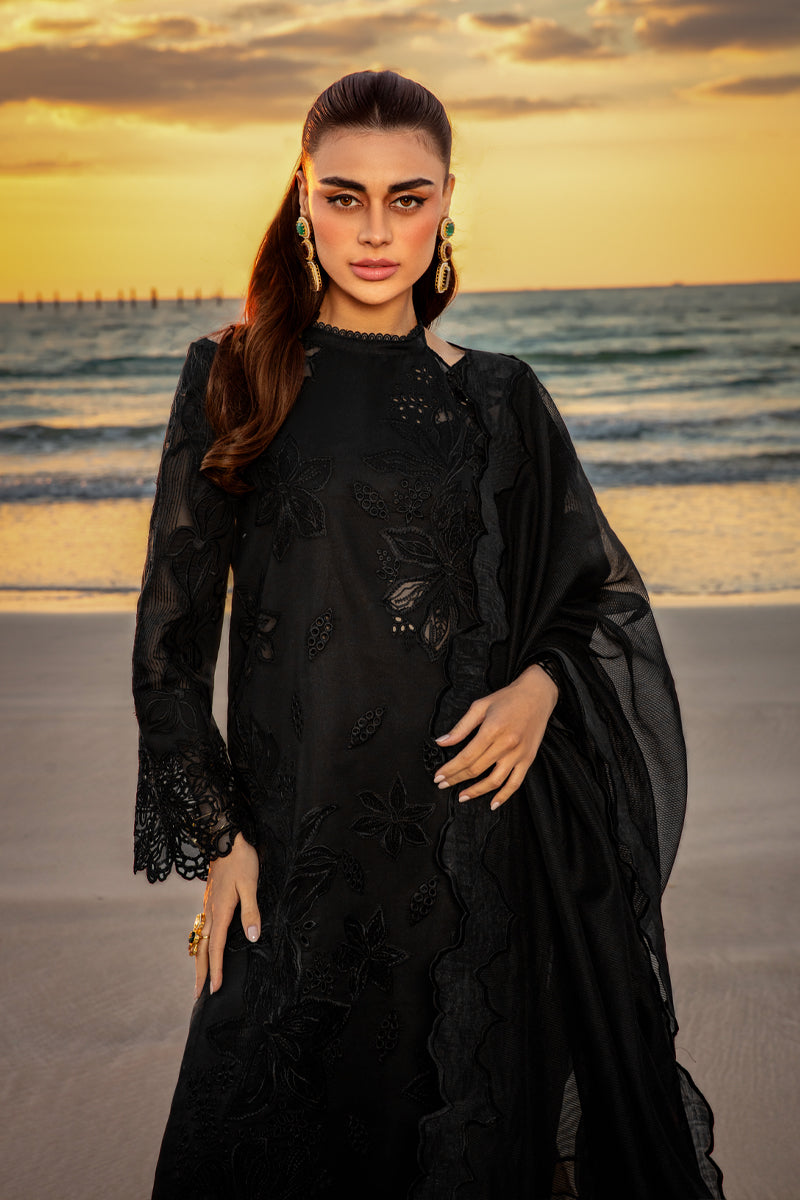 Unstitched 3 Piece Fully Embroidered Lawn Suit With Embroidered Organza Dupatta