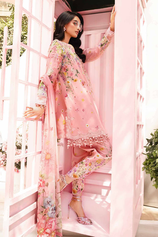 Unstitched 3 Piece Digital Printed Lawn Suit With Printed Shiffon Dupatta
