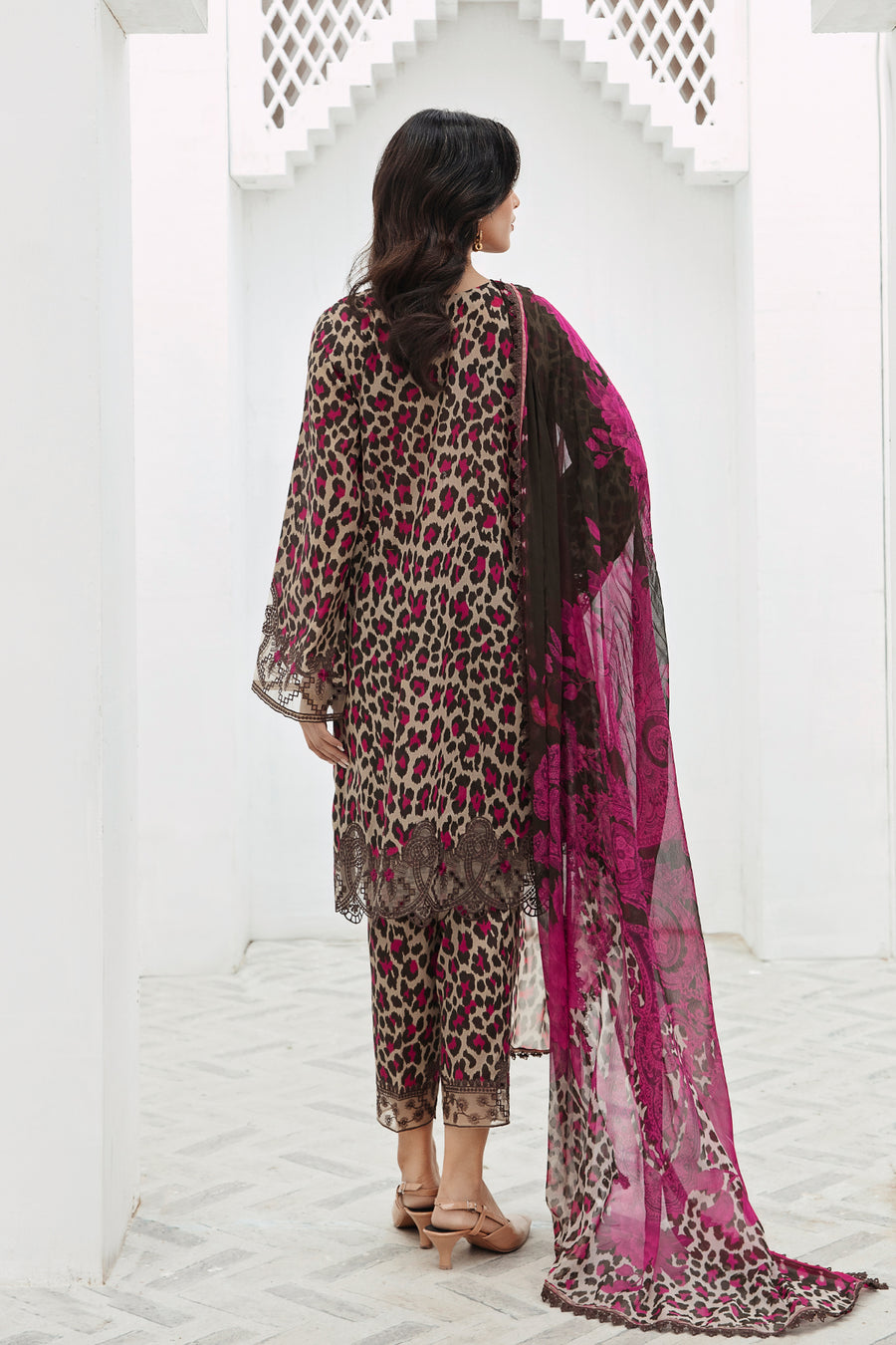 Unstitched 3 Piece Digital Printed Lawn Suit with Printed Lawn Dupatta