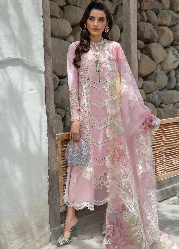Unstitched 3 Piece Fully Embroidered Lawn Suit With Embroidered Polly Lawn Dupatta