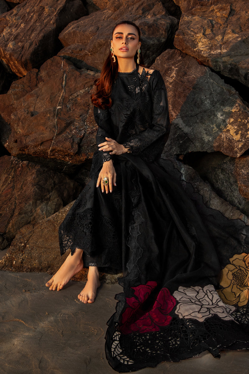 Unstitched 3 Piece Fully Embroidered Lawn Suit With Embroidered Organza Dupatta