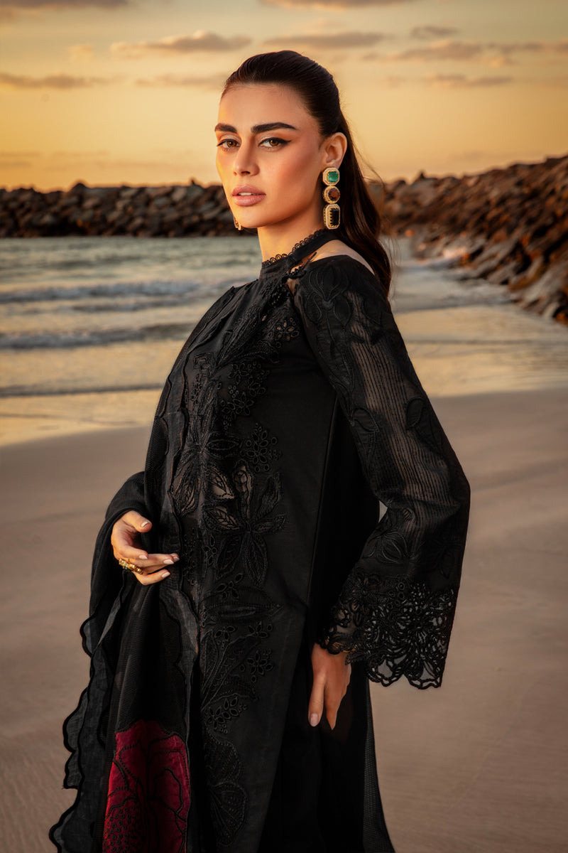Unstitched 3 Piece Fully Embroidered Lawn Suit With Embroidered Organza Dupatta
