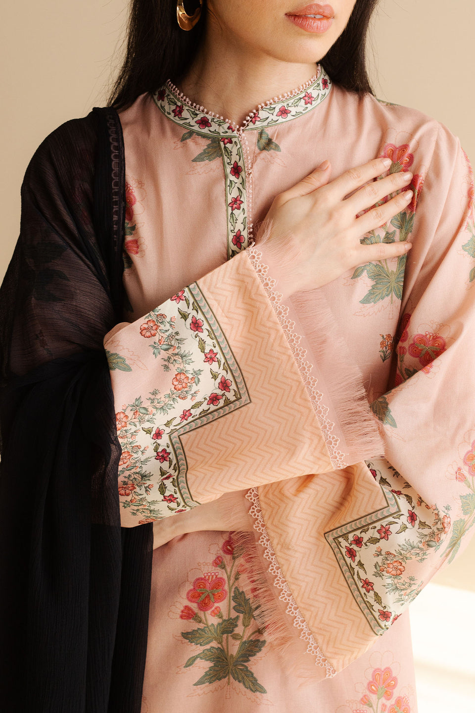 Unstitched 3 Piece Digital Printed Lawn Suit with Printed Polly Lawn Dupatta