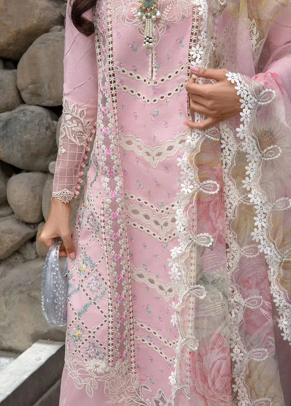 Unstitched 3 Piece Fully Embroidered Lawn Suit With Embroidered Polly Lawn Dupatta