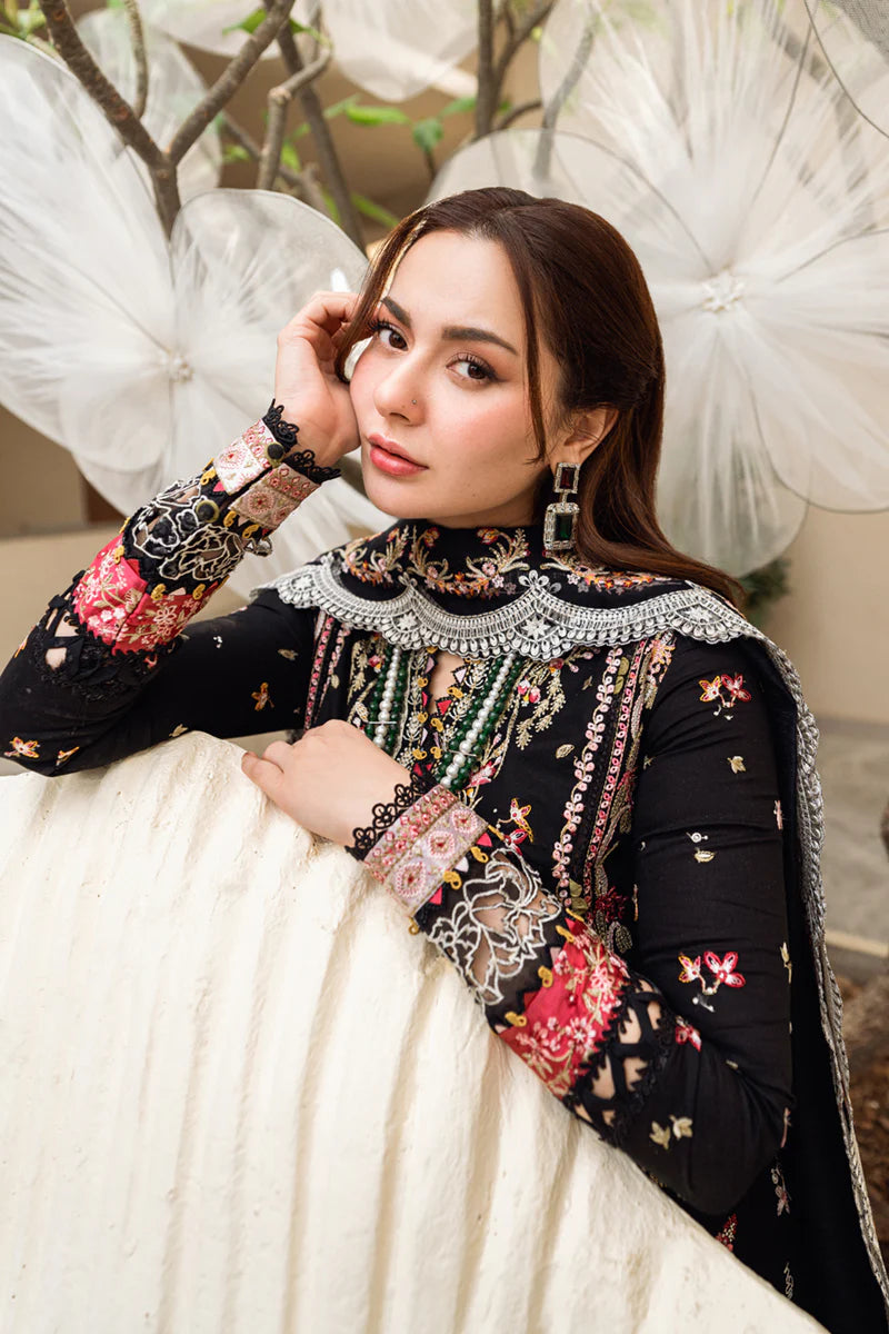 Unstitched 3 Piece Fully Embroidered Lawn Suit With Embroidered Shiffon Dupatta