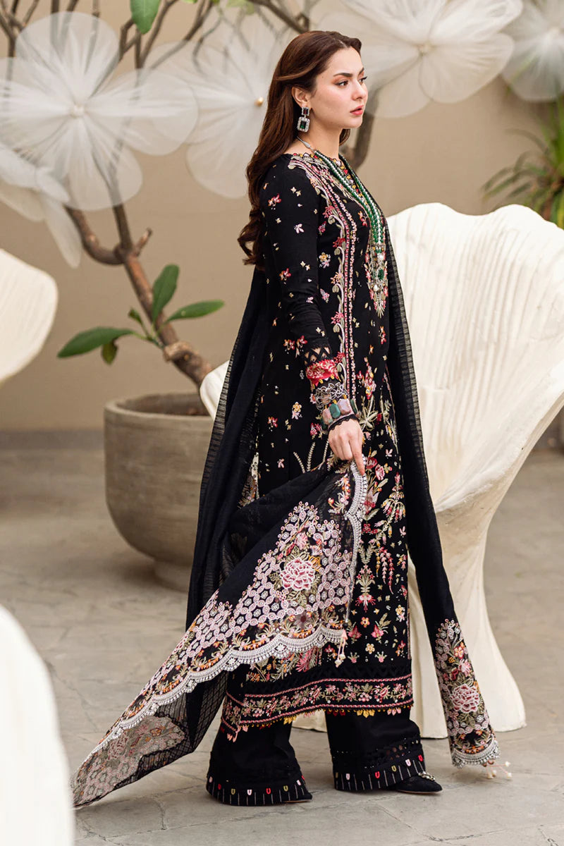 Unstitched 3 Piece Fully Embroidered Lawn Suit With Embroidered Shiffon Dupatta