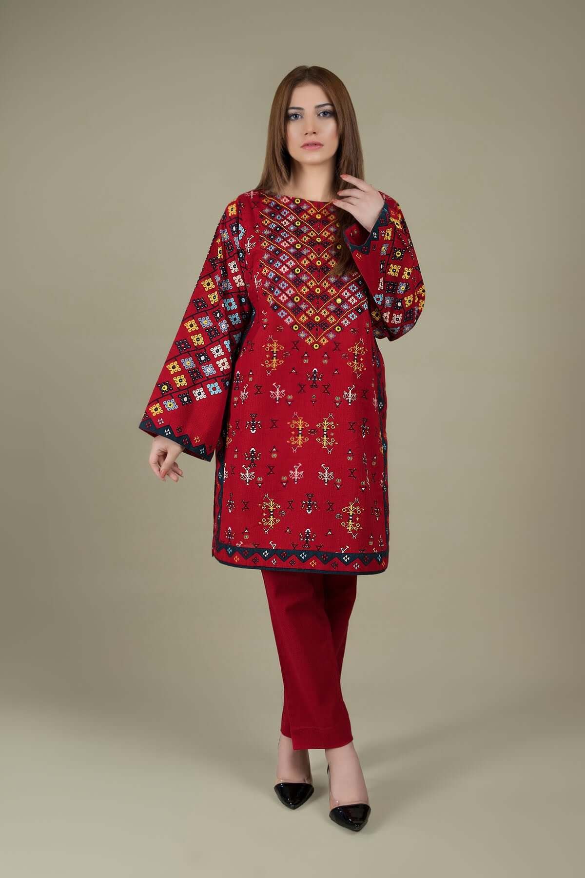 2 Piece Unstitched Heavy Embroidered Lawn Suit - Motif