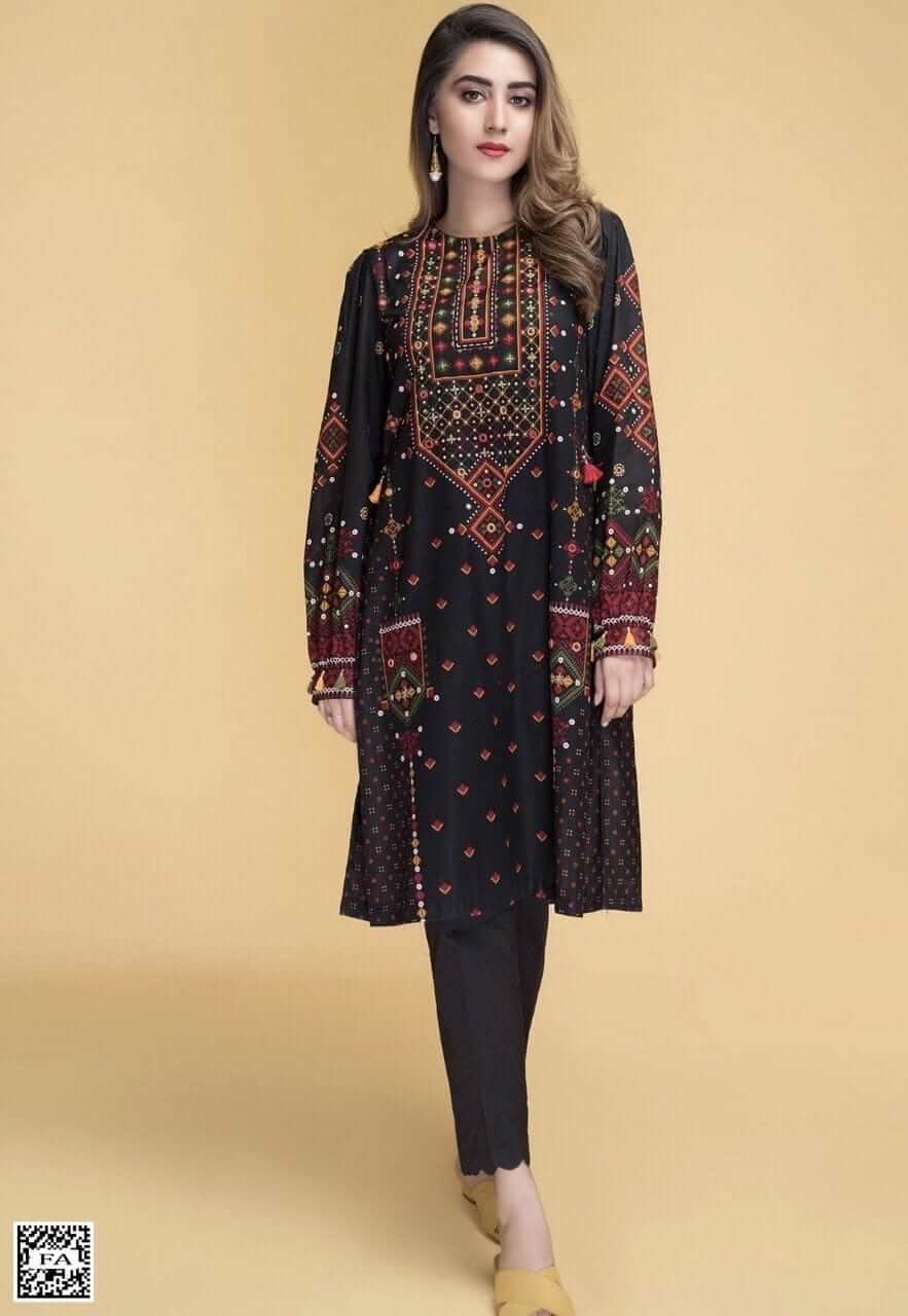 2 Piece Unstitched Heavy Embroidered Lawn Suit - Motif