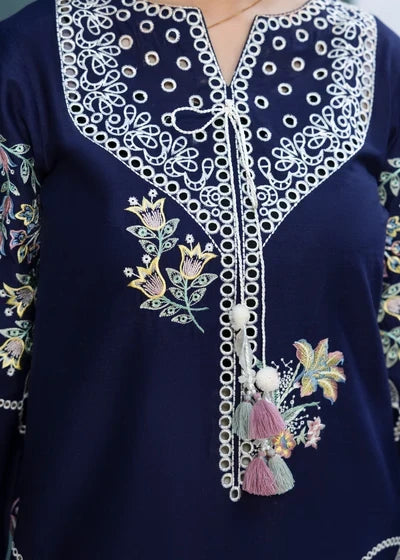 2 Piece Unstitched Fully Embroidered Dhanak Dress