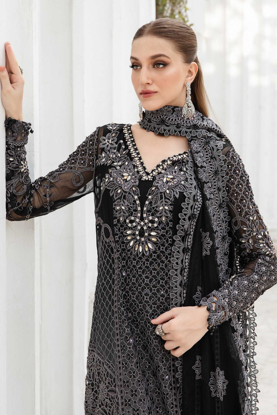 Unstitched Embroidered Chiffon Suit"24(MPC 24-101)Motif - Motif
