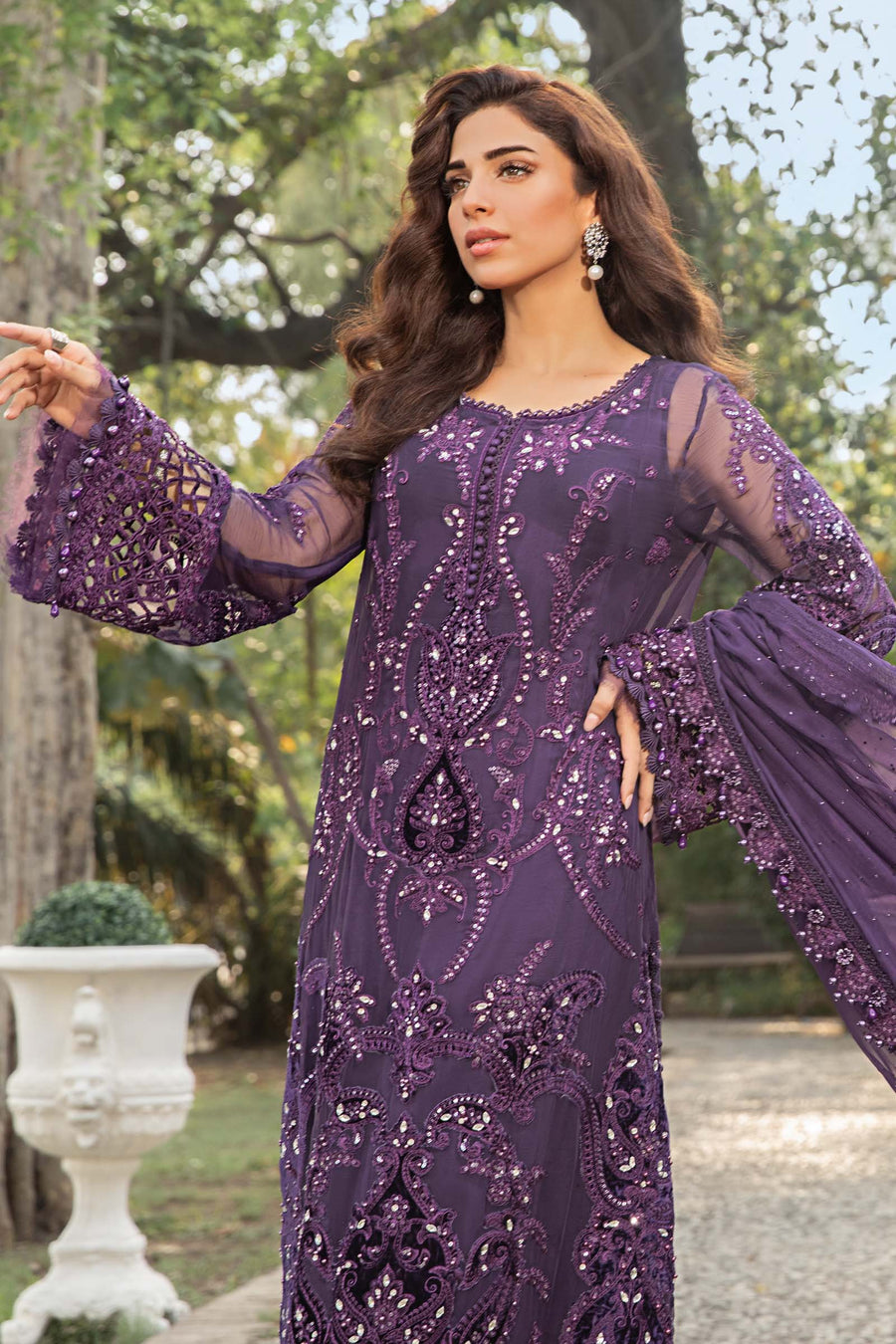 Unstitched Embroidered Chiffon Suit (MCP 24-102)Motif - Motif