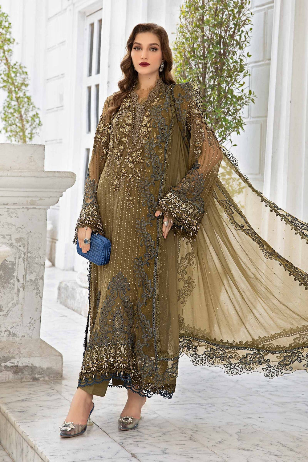 Unstitched Embroidered Chiffon Suit"24(MPC 24-108)Motif - Motif