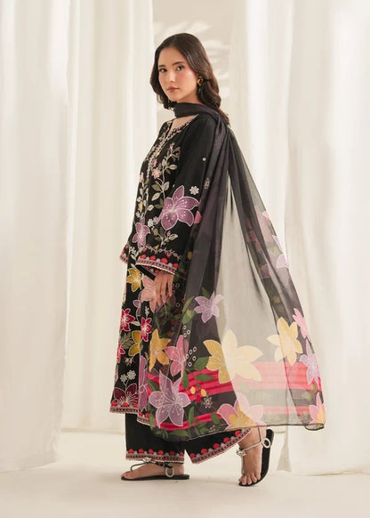 Unstitched 3 Piece Fully Embroridered Dhanak Dress With Printed Blended Shawl
