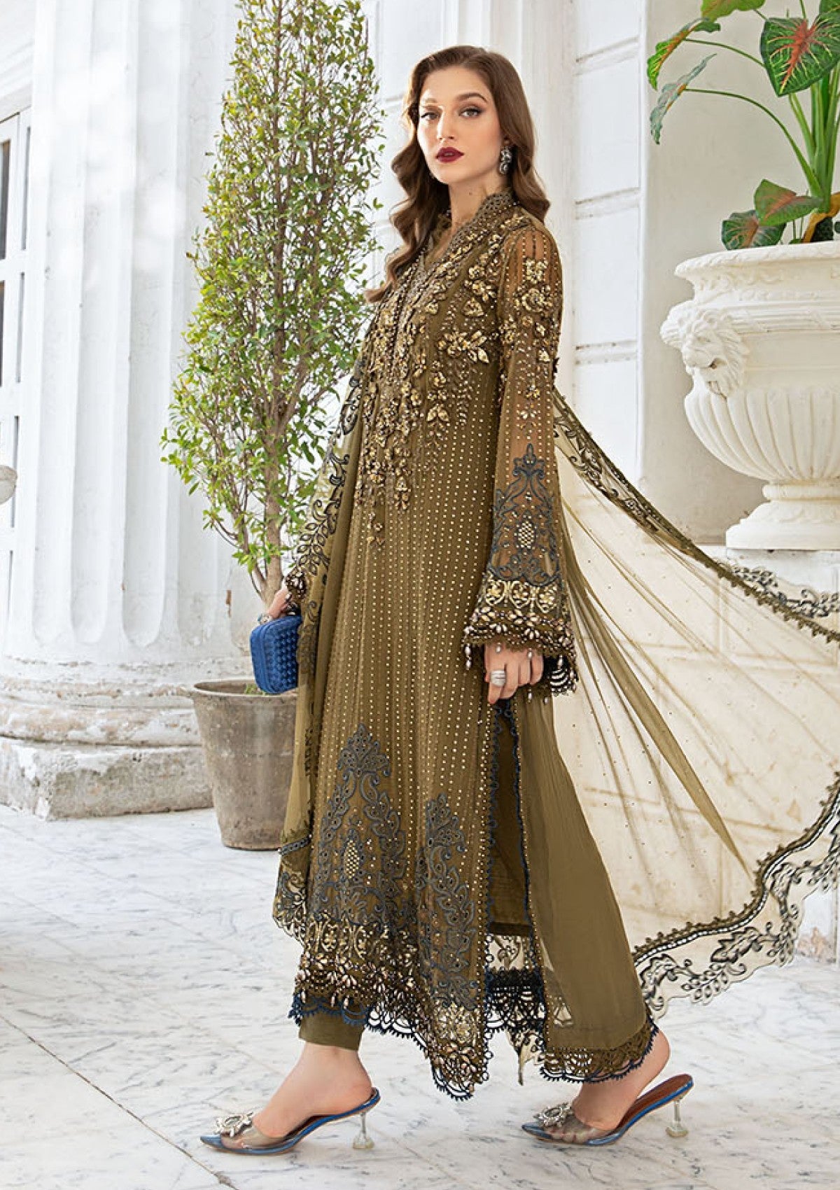 Unstitched Embroidered Chiffon Suit"24(MPC 24-108)Motif - Motif