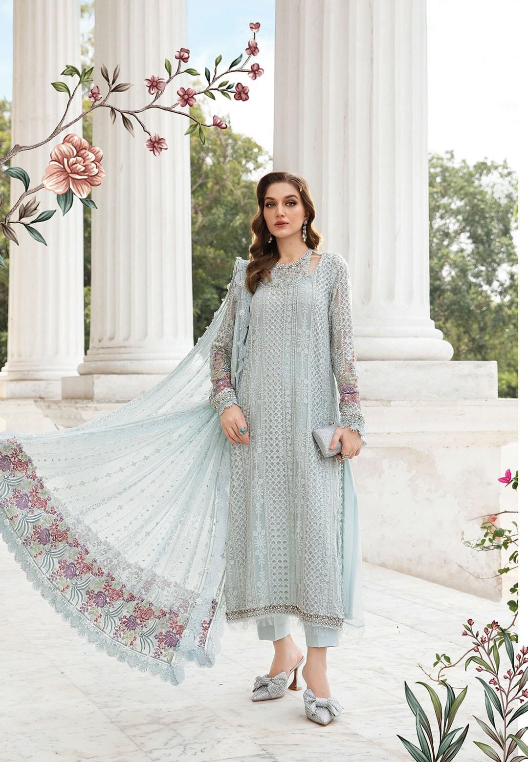 Unstitched Embroidered Chiffon Suit"24(MPC 24-103)Motif - Motif