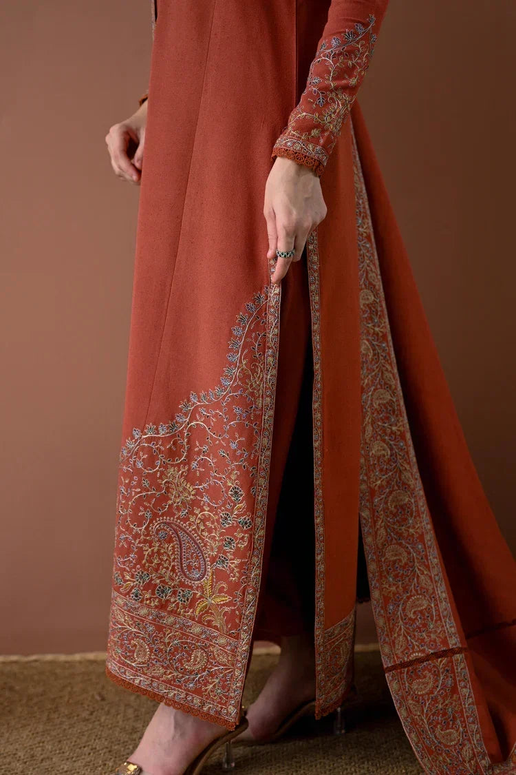 BT-2880 3 Piece Unstitched Embroiered Dhanak Fabric With Dhanak Embroidered Shawl