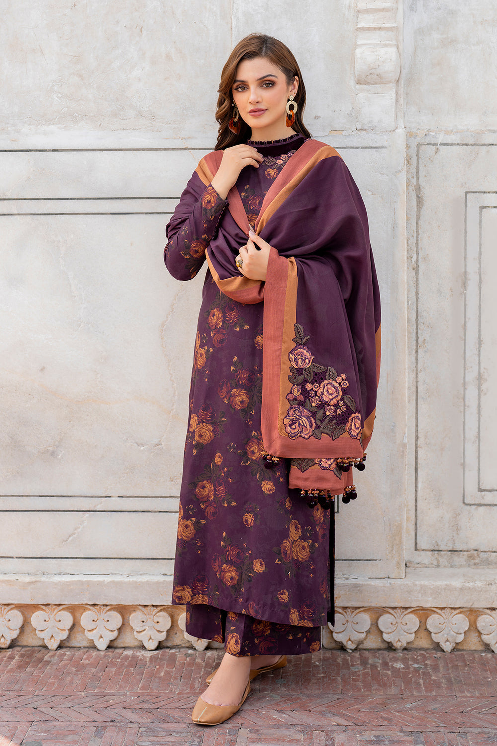 unstitched khaddar suit by Motif