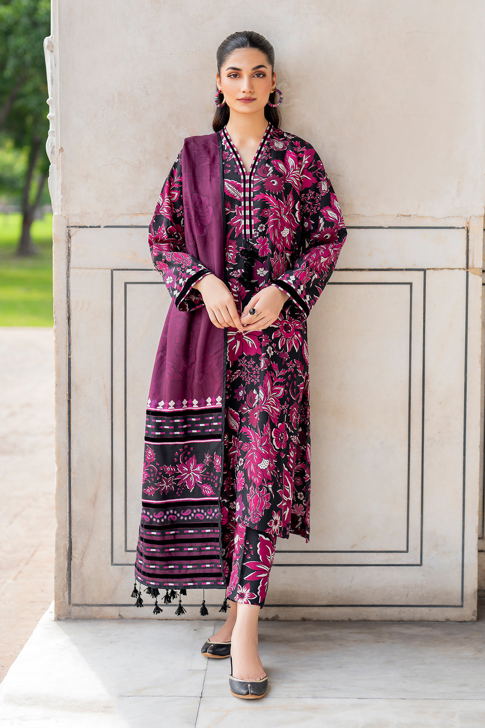 unstitched khaddar suit by Motif