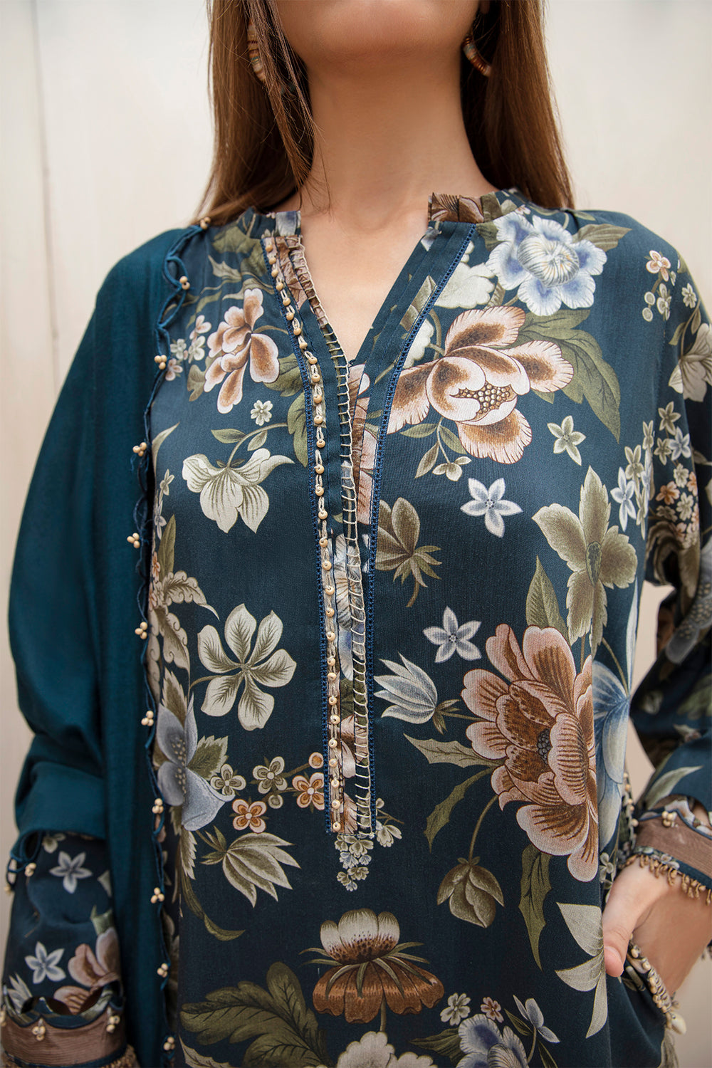 unstitched khaddar suit by Motif
