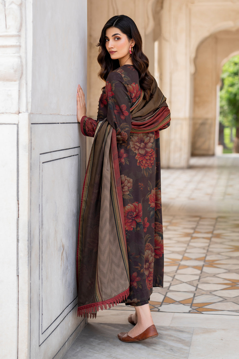 unstitched khaddar suit by Motif