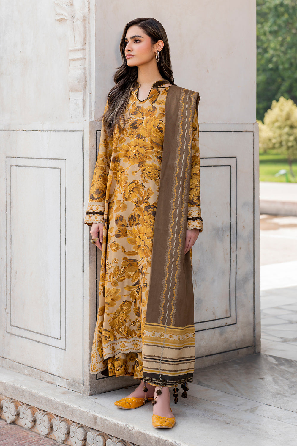 unstitched khaddar suit by Motif
