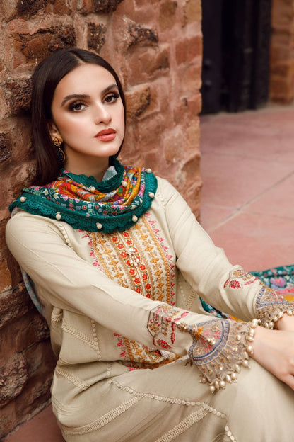 3 pc dhanak unstitched suit by motif