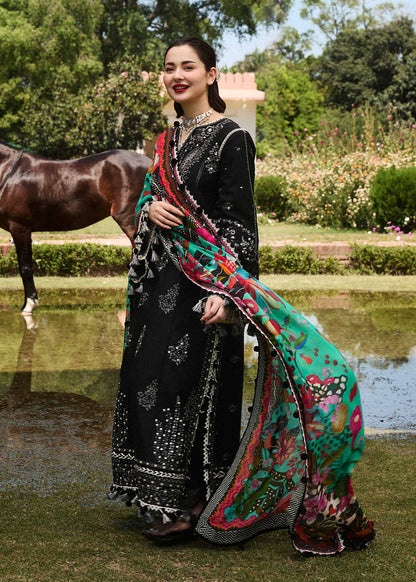 Dhanak Stuff 3 PEC Fully Embroided Dress With Printed Wool Shawl - Motif