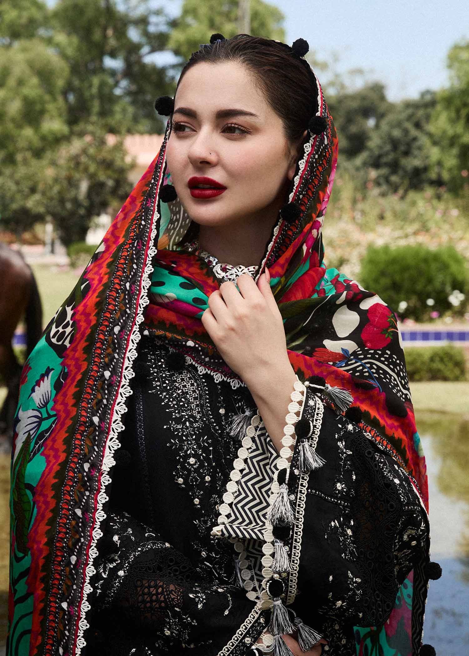 Dhanak Stuff 3 PEC Fully Embroided Dress With Printed Wool Shawl - Motif