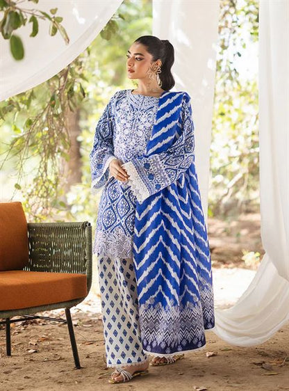 Printed 3 Piece and Embroidered Lawn Dress With Lawn dupatta