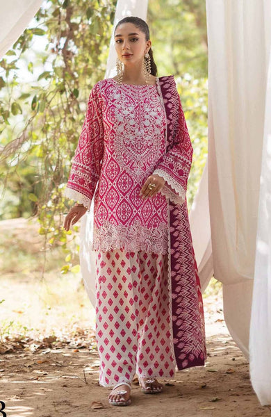 Printed 3 Piece and Embroidered Lawn Dress With Lawn dupatta