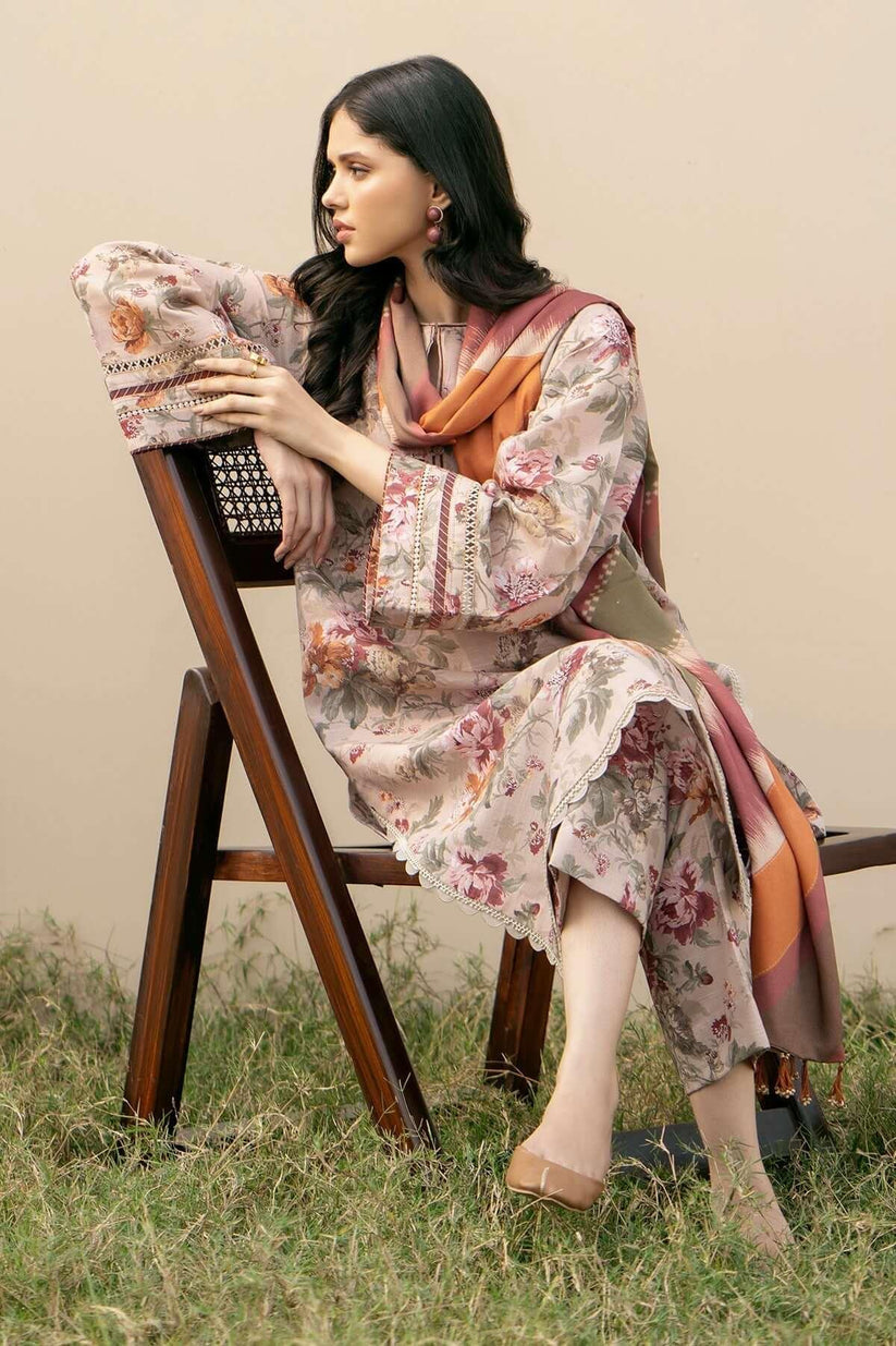 3 pc khaddar unstitched suit by motif