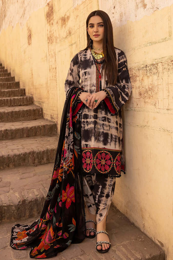 3 Piece Unstitched Digital Printed Khaddar Suit ( Digital Printed Khaddar Shawl ) - Motif