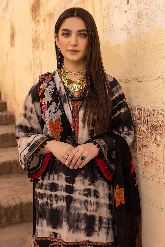 3 Piece Unstitched Digital Printed Khaddar Suit ( Digital Printed Khaddar Shawl ) - Motif