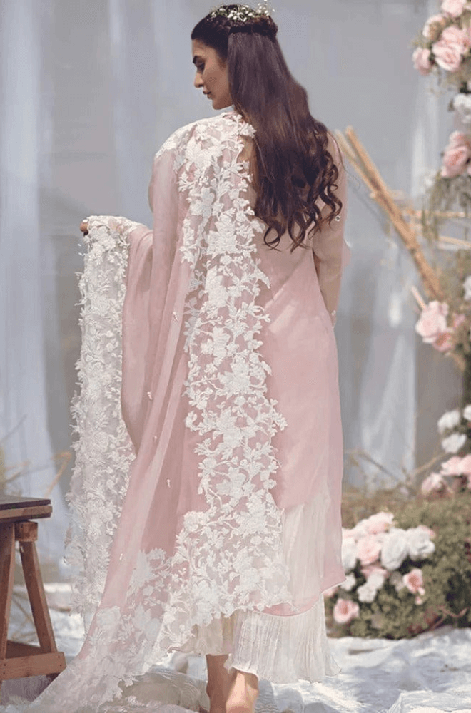 3 Piece Unstitched Heavy Embroidered Lawn Suit ( Full Embroidered Organza Dupatta ) - Motif