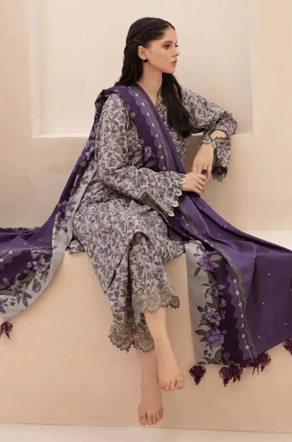 3 pc khaddar unstitched suit by motif