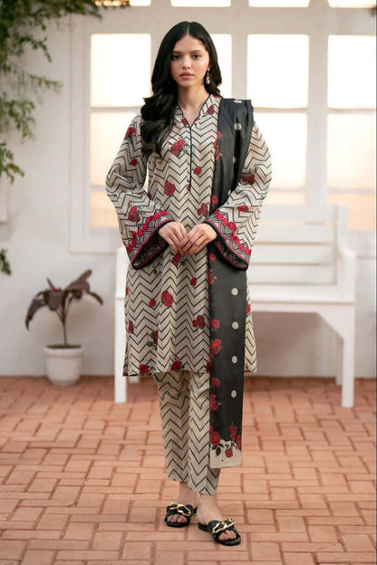 3 pc khaddar unstitched suit by motif