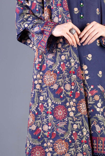 3 Piece Unstitched Heavy Embroidered Dhanak Suit ( Heavy Embroidered Dhanak Shawl ) - Motif