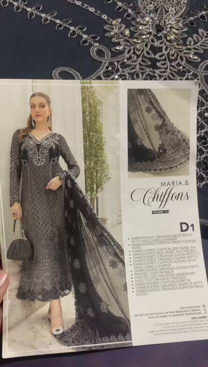Unstitched Embroidered Chiffon Suit"24(MPC 24-101)Motif