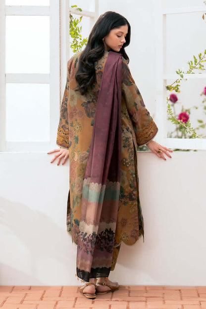 Unstitched 3 Piece Digital Printed Lawn Suit with Printed Lawn Dupatta