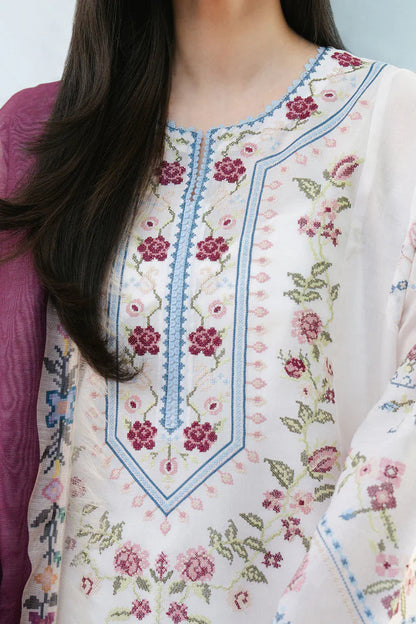 Unstitched 3 Piece Digital Printed Lawn Suit with Printed Lawn Dupatta