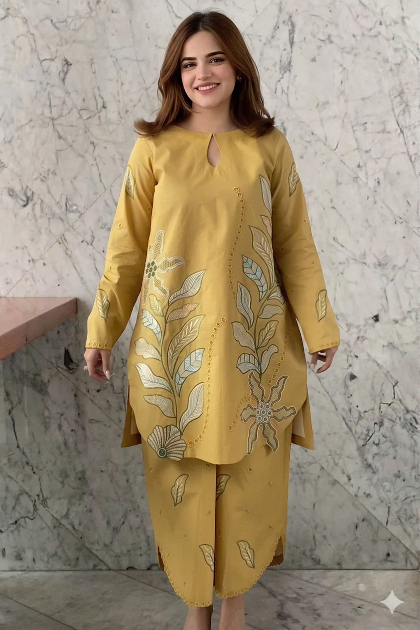 Unstitched 2 Piece Fully Embroidered Lawn Suit