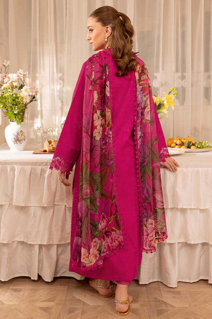 Unstitched 3 Piece Fully Embroidered Lawn Dress With Printed Monar Dupatta