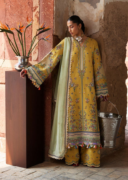 3 Piece Unstitched Heavy Embroidered Dhanak Fabric With Embroidered Chiffon Dupatta