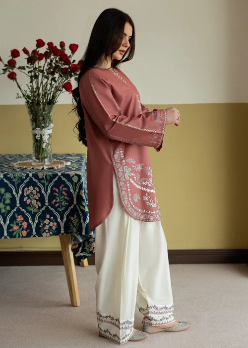 Unstitched 2 Piece Fully Embroidered Dhanak Dress