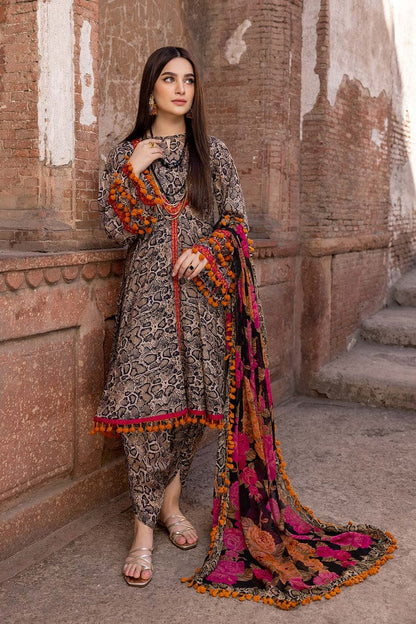 Unstitched 3 Piece Digital Printed Lawn Suit with Printed Lawn Dupatta
