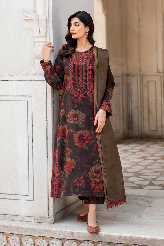 Unstitched 3 Piece Digital Print Lawn suit with Digital Printed Lawn Dupatta